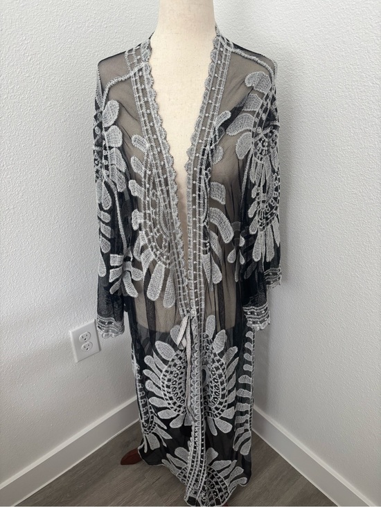 The Unbranded Brand Other - Elegant Swim Cover Up Black Sheer Embroidered Like New One Size Final Sale